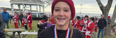 Madelyn Eitas ran a race in December 2025 before her death earlier this year. Photo source: Forever 1111 Fountation