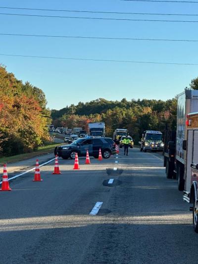 The resulting response and cleanup backed up westbound traffic on I-195. 