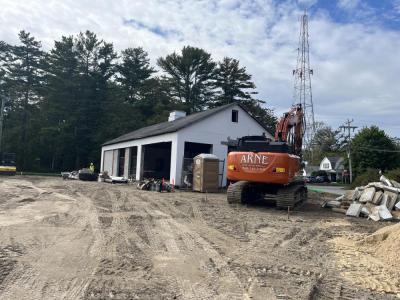 Construction on the former gas station on Route 6 is expected to be complete by spring 2027. Photos by Grace Roche