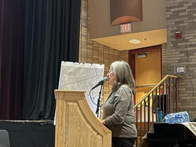 Sandy Hering speaks to the Conservation Commission during the Wednesday, Oct. meeting at Old Rochester Regional High School. Photos by Grace Roche