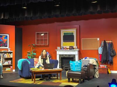 Margo Ruggiero plays Sugar, a woman who anonymously runs an advice column. Photos by Grace Roche
