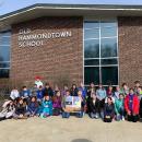 Students at Old Hammondtown School in Mattapoisett show their support for fellow fifth graders forced to flee Ukraine. Photos courtesy: Amy Casi