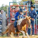 Gabriel Cox of Coventry, RI wins the mini bronc competition. Source: Flex It Photography