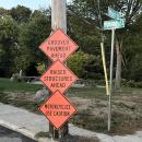 Construction signs on Main Street and Spring Street in Marion.
