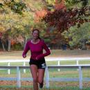 Carly Bradshaw focuses on the trail. 