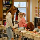 Caroline Gallagher sees where she can help the elementary schoolers out.