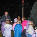Adam Murphy tells children about the annual Christmas Tree lighting.