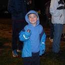 One child smiles excited for the tree to be lit.