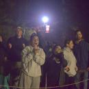 The crowd cheers for a touchdown. 