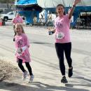 Pease running the first 5k she ever hosted in May 2024 with her daughter, Juliet. This was Juliet's first 5k and the event that inspired her to want to help organize a Santa themed run for MS.