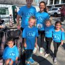 Pease's husband, Scott, and her 4 kids after finishing the Mattapoisett Mother's Day 5K- the event that inspired her daughter Juliet to want to help organize a Santa 5K for MS.