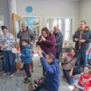 Kids and their caregivers celebrate after the countdown. 