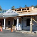 The exterior of the construction. 