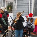 One trombone player warms up before his performance.