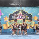 Pee Wee Cheer Team at New England Regionals. Flyers Corey Watlington, Caroline Sadek, Kylie Davignon, and Izzy Waterman.