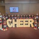 Pee Wee Cheer Team with Coach Jessica Stephens at New England Regionals.