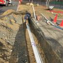 A Yard Boss employee drills irrigation well. Photo source: Old Rochester Regional School District