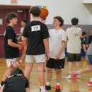 Sean Carvalho, right, talks with friends during tryouts. 