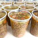 Each container of soup is made with ingredients donated by the food pantry or purchased with donated funds. 