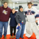 Nathan Tobin celebrates the end of the ice hockey season with his family. 