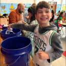 Emmet Luiz composts unwanted food at Old Hammondtown. 