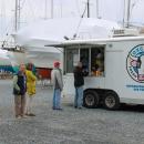 Attendees enjoyed food and dessert from food trucks in the boatyard parking lot. 