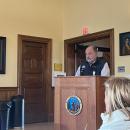 Vincent Malkoski, the chair of the Marine Resources Commission, during a joint meeting with the Select Board on Tuesday, May 5. Photo by Grace Roche
