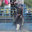 Holy cow, this rider is holding on.