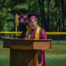Valedictorian Douglas Barrows gives a speech. 