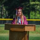 Class President Leah Hollenbeck speaks to her classmates. 