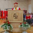 Valedictorian Ella Milhench gives a speech. 