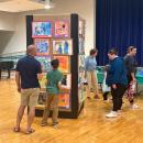 Paintings and other artworks were on display during the event. 