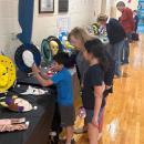 Some of the students displayed masks they made out of plaster. 