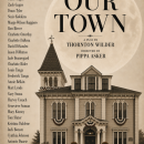 The image is a poster for the MAC Theater production of "Our Town" which features the Town Hall in Marion