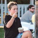 Colin Curtis enjoys ice cream from Oxford Creamery. 