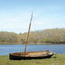 A boat built by high schoolers in New York City was used in the shoot. 