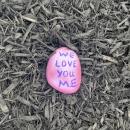One rock bears a loving message. 