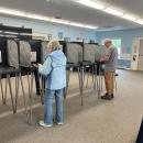 Voters cast their ballots during election day. 