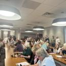 Over 70 people packed the Mattapoisett Fire Department for a Conservation Commission hearing Monday, Sept. 14. Photo by Grace Roche