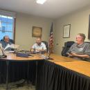 From left: Select Board members Paul Ciaburri, Adam Murphy and Bradford Morse at a Monday, Sept. 21 meeting. Photo by Grace Roche