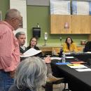 Luis Rivera, left, speaks during a Thursday, Sept. 24 School Committee meeting. Photo by Grace Roche