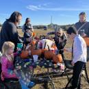 Kids and their families could paint pumpkins at the event. 
