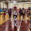Seniors dressed up as characters from "Toy Story."