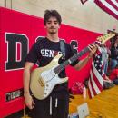 Senior Lincoln Fauteux performed the national anthem on his electic guitar.