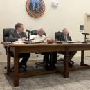 From left: Select Board members Randy Parker, John Hoagland and Tobey Burr at the Tuesday, Oct. 20 meeting. Photo by Grace Roche