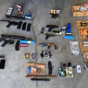 Marion Police seized multiple firearms, over 175 rounds of ammunition, and drugs following the execution of a search warrant following a drunken driving arrest. Source: Marion Police Department