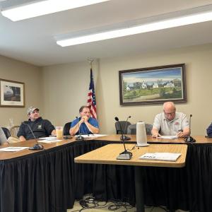 The Public Safety Building Committee meets to talk about the updates on Rochester's new fire house. From left to right: Fire Chief Scott Weigel, Facilities Director Andrew Daniel, David Sullivan, Chair Arnie Johnson and Deputy Jeff Eldridge.  The Public Safety Building Committee meets to talk about the updates on Rochester's new fire house. From left to right: Fire Chief Scott Weigel, Facilities Director Andrew Daniel, David Sullivan, Chair Arnie Johnson and Deputy Jeff Eldridge.