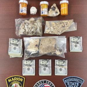 The contraband seized by the Marion Police Department and Massachusetts State Police after the Oct. 27 initial arrest. Source: Marion Police Department Facebook The contraband seized by the Marion Police Department and Massachusetts State Police after the Oct. 27 initial arrest. Source: Marion Police Department Facebook