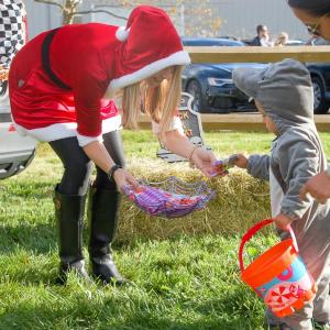 Lauren Roberts hands out candy to a small but mighty shark. Lauren Roberts hands out candy to a small but mighty shark.