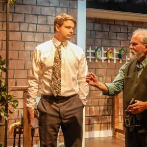 Rick Sherburne (right) directs Oliver Asker who plays Hal in "Proof". Photos by Mari Huglin  